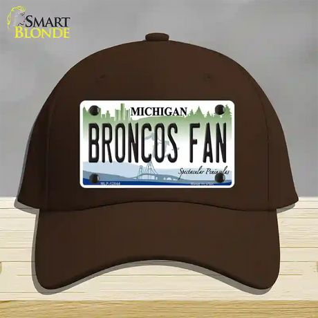 Broncos Fan Michigan Novelty License Plate Hat Cotton / Dark Brown