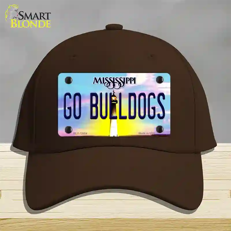 Go Bulldogs Mississippi Novelty License Plate Hat Cotton / Dark Brown