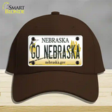 Go Nebraska Novelty License Plate Hat Cotton / Dark Brown