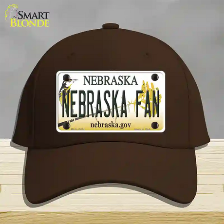 Nebraska Fan Novelty License Plate Hat Cotton / Dark Brown