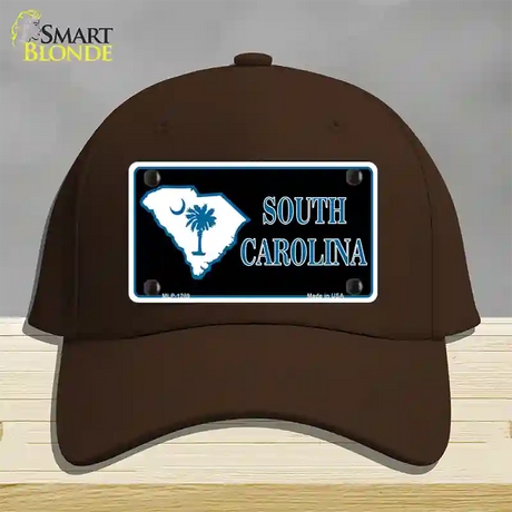 South Carolina Flag Novelty License Plate Hat Cotton / Dark Brown