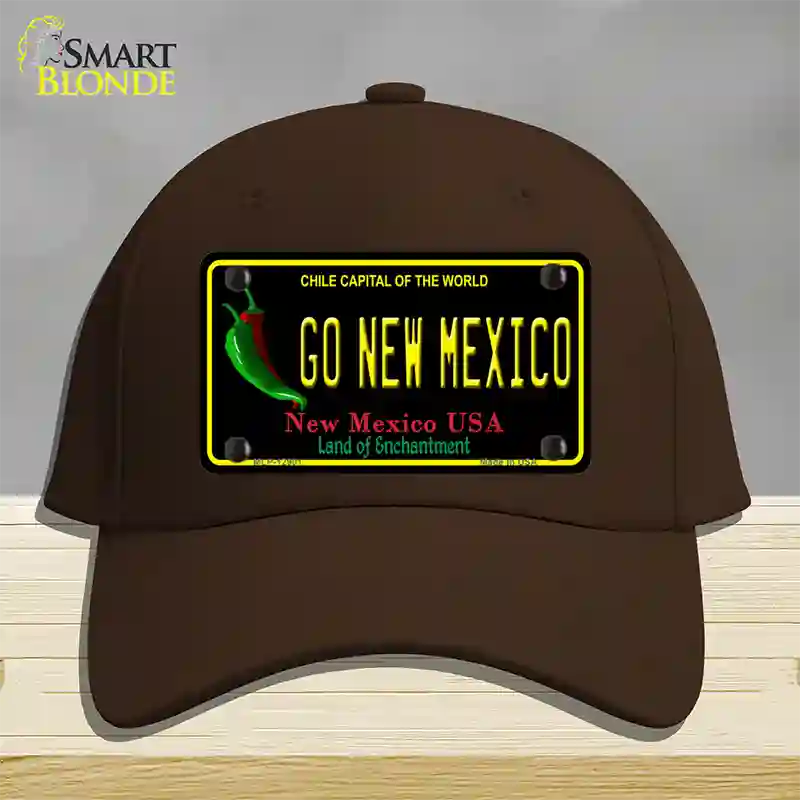 Go New Mexico Novelty License Plate Hat Cotton / Dark Brown