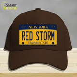 Red Storm Novelty License Plate Hat Cotton / Dark Brown