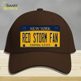 Red Storm Fan Novelty License Plate Hat Cotton / Dark Brown