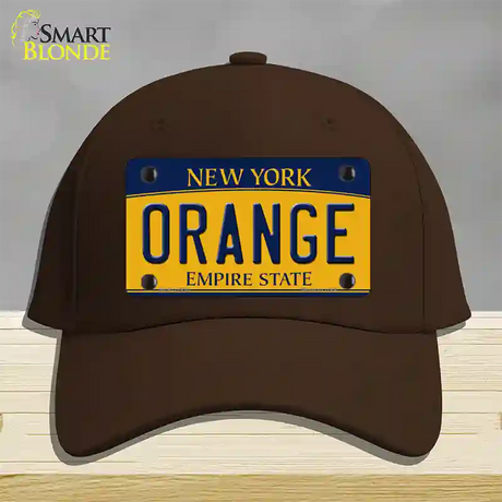 Orange Novelty License Plate Hat Cotton / Dark Brown