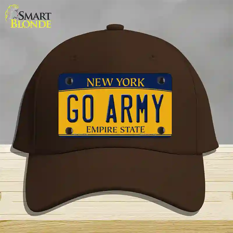 Go Army Novelty License Plate Hat Cotton / Dark Brown