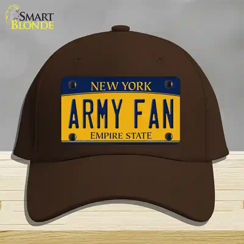 Army Fan Novelty License Plate Hat Cotton / Dark Brown