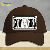 Cowgirl with Skull Novelty License Plate Hat Cotton / Dark Brown