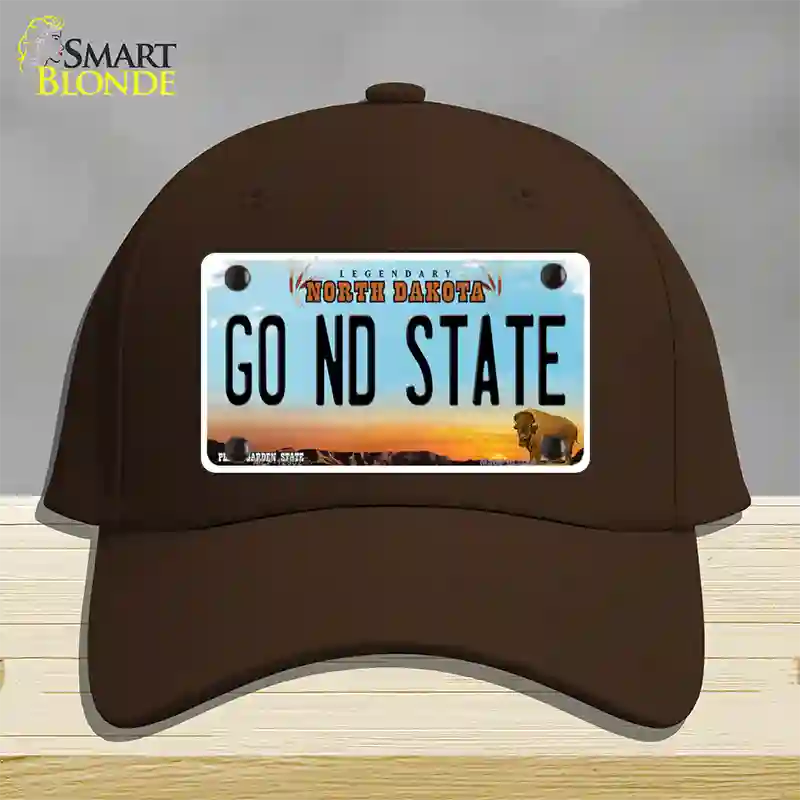 Go North Dakota State Novelty License Plate Hat Cotton / Dark Brown