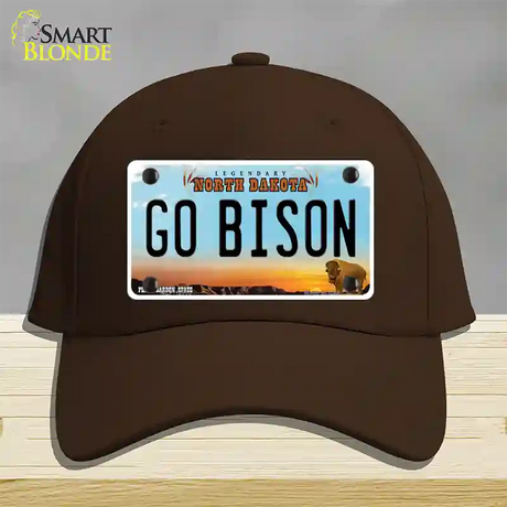 Go Bison Novelty License Plate Hat Cotton / Dark Brown