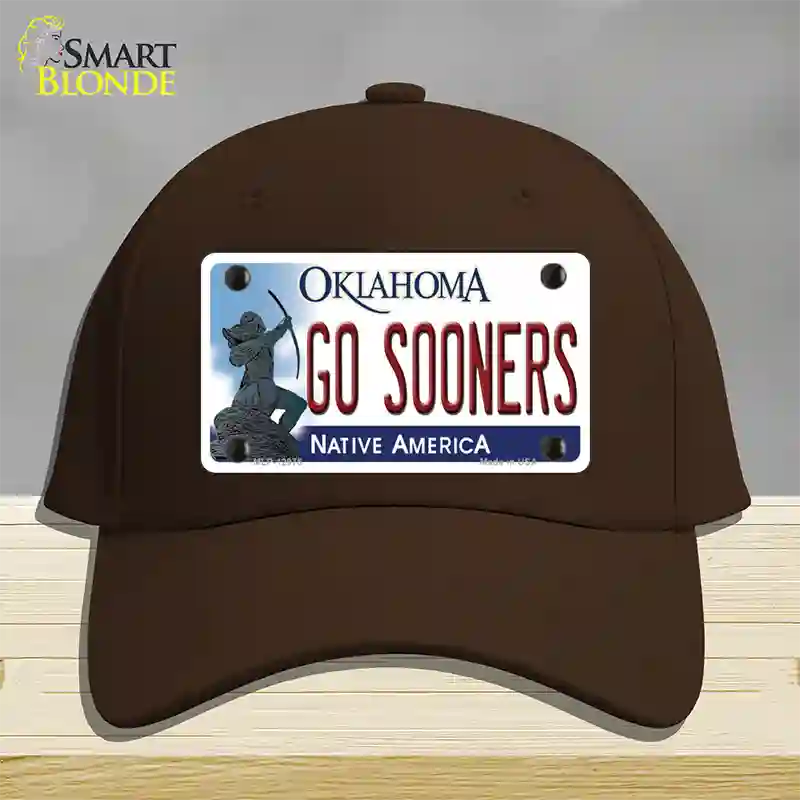 Go Sooners Novelty License Plate Hat Cotton / Dark Brown