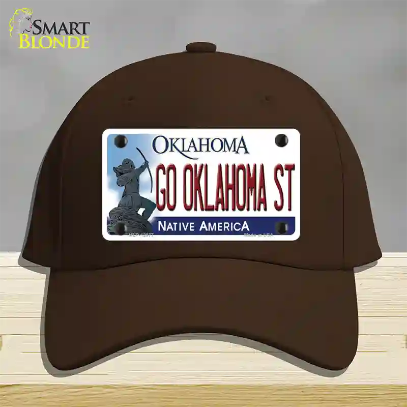 Go Oklahoma State Novelty License Plate Hat Cotton / Dark Brown