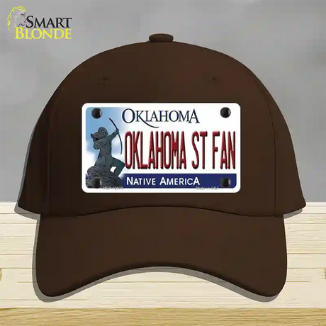 Oklahoma State Fan Novelty License Plate Hat Cotton / Dark Brown