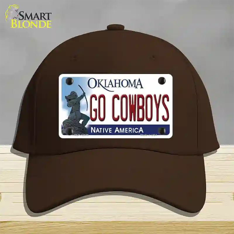 Go Cowboys Novelty License Plate Hat Cotton / Dark Brown