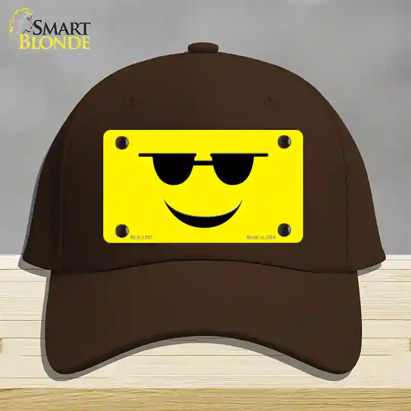 Sunglasses Cool Smiley Novelty License Plate Hat Cotton / Dark Brown