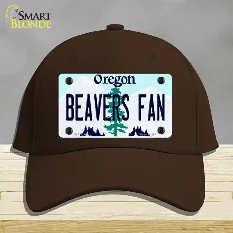 Beavers Fan Novelty License Plate Hat Cotton / Dark Brown