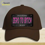 Zero To Bitch Novelty License Plate Hat Cotton / Dark Brown