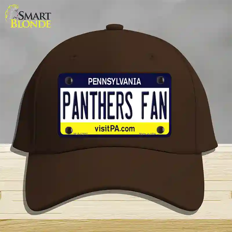 Panthers Fan Novelty License Plate Hat Cotton / Dark Brown