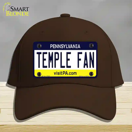 Temple Fan Novelty License Plate Hat Cotton / Dark Brown