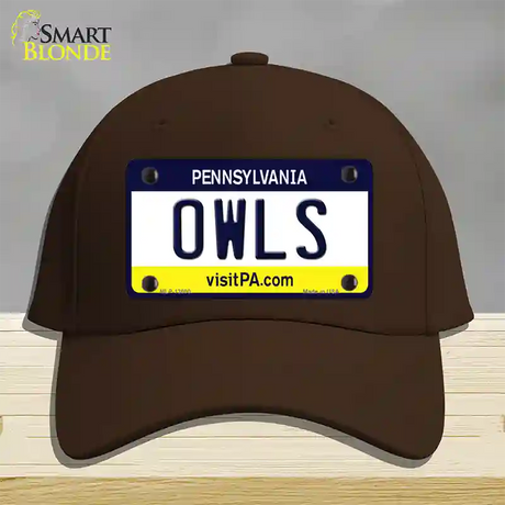 Owls Novelty License Plate Hat Cotton / Dark Brown