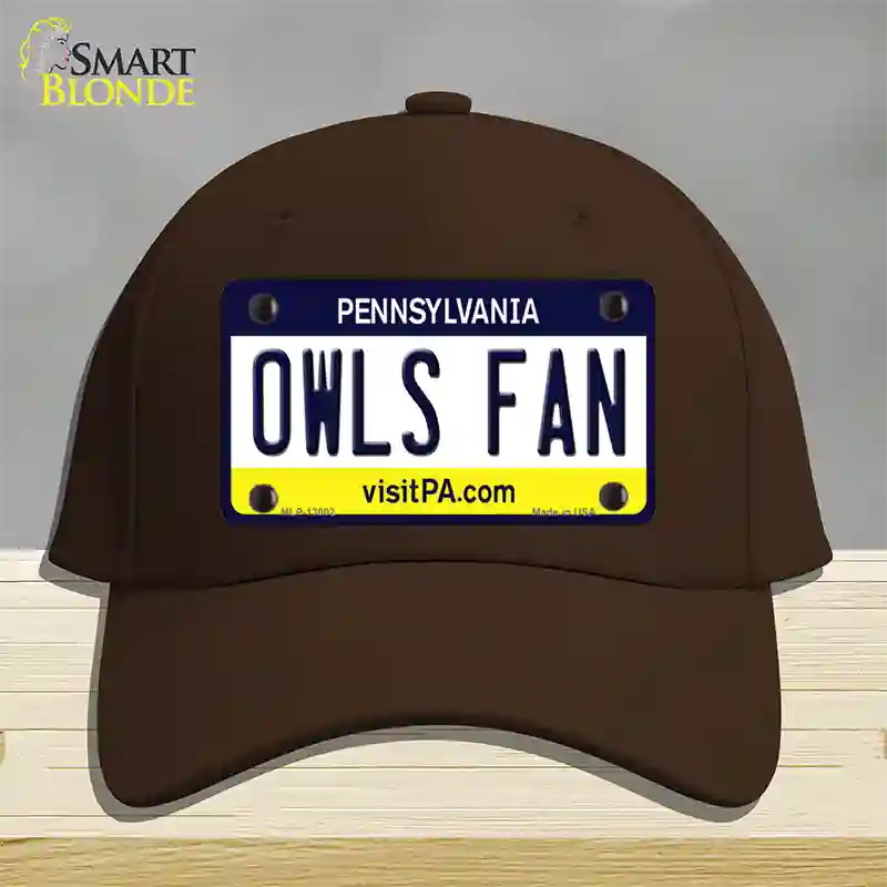 Owls Fan Novelty License Plate Hat Cotton / Dark Brown