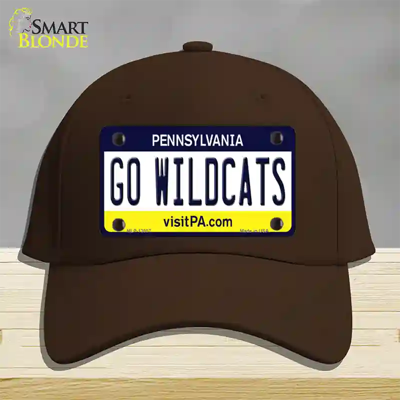 Go Wildcats Pennsylvania Novelty License Plate Hat Cotton / Dark Brown