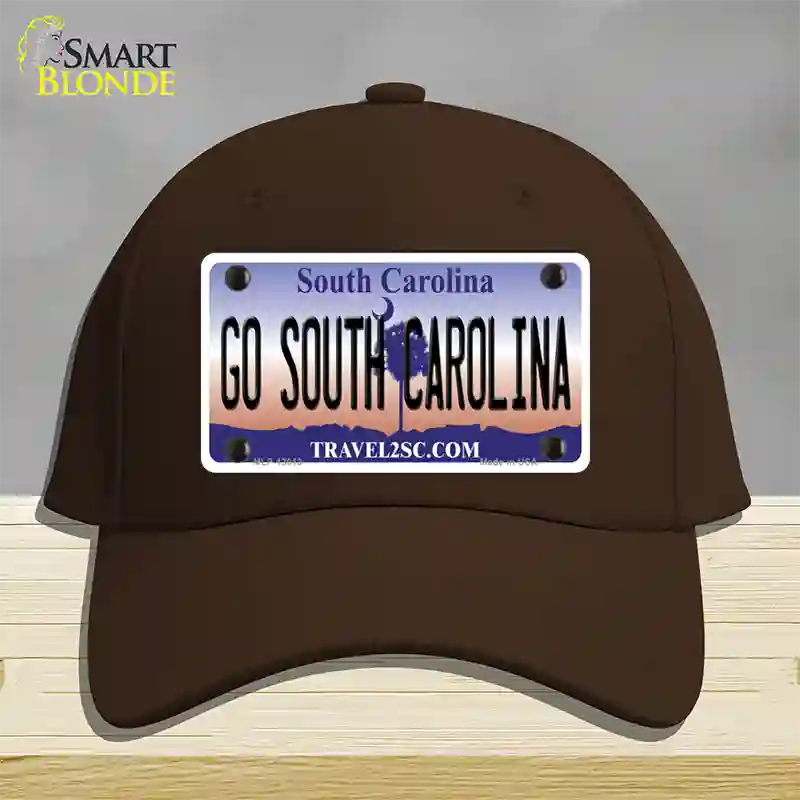 Go South Carolina Novelty License Plate Hat Cotton / Dark Brown