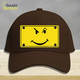 Defiant Smiley Novelty License Plate Hat Cotton / Dark Brown