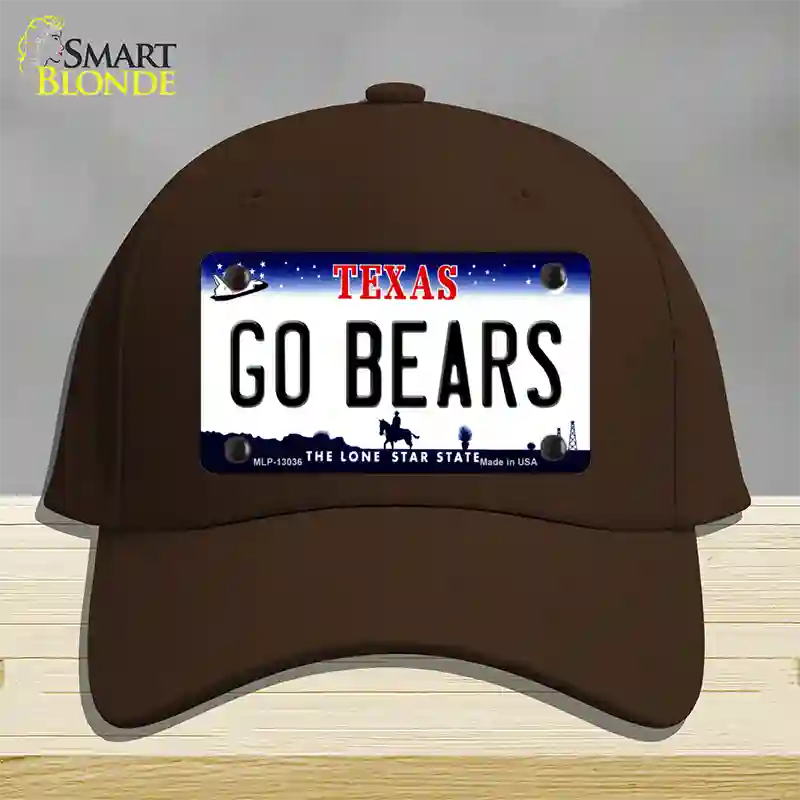 Go Bears Novelty License Plate Hat Cotton / Dark Brown