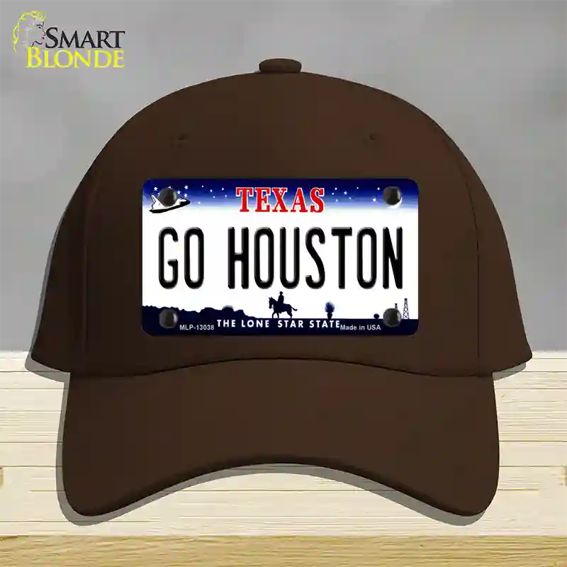 Go Houston Novelty License Plate Hat Cotton / Dark Brown