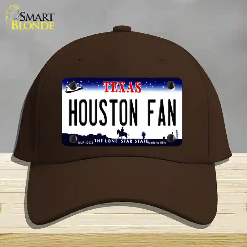 Houston Fan Novelty License Plate Hat Cotton / Dark Brown