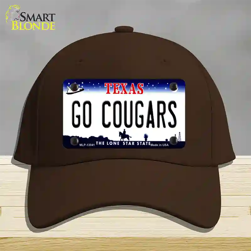 Go Cougars Novelty License Plate Hat Cotton / Dark Brown