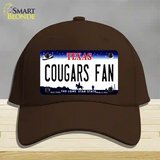 Cougars Fan Novelty License Plate Hat Cotton / Dark Brown