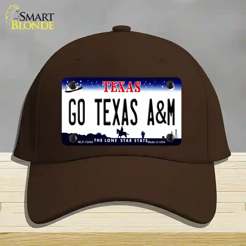 Go Texas A&M Novelty License Plate Hat Cotton / Dark Brown