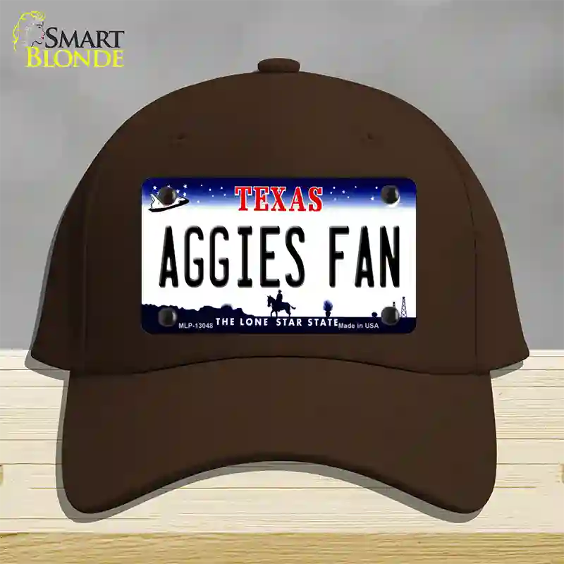 Aggies Fan Texas Novelty License Plate Hat Cotton / Dark Brown