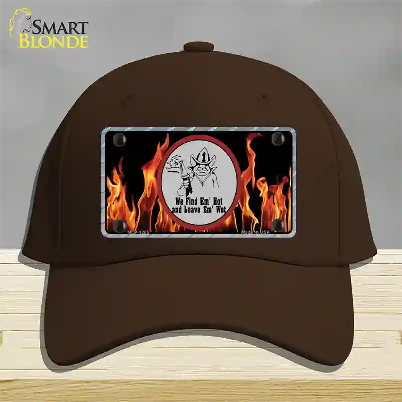 Find Hot Leave Wet Firefighter Novelty License Plate Hat Cotton / Dark Brown