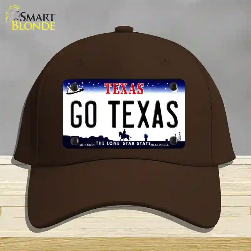 Go Texas Novelty License Plate Hat Cotton / Dark Brown