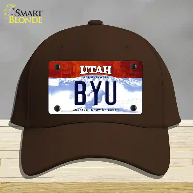 BYU Novelty License Plate Hat Cotton / Dark Brown