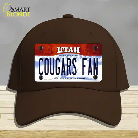 Cougars Fan Utah Novelty License Plate Hat Cotton / Dark Brown