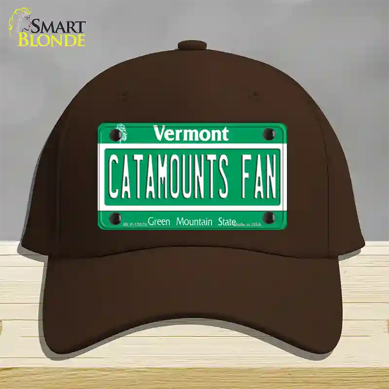 Catamounts Fan Novelty License Plate Hat Cotton / Dark Brown