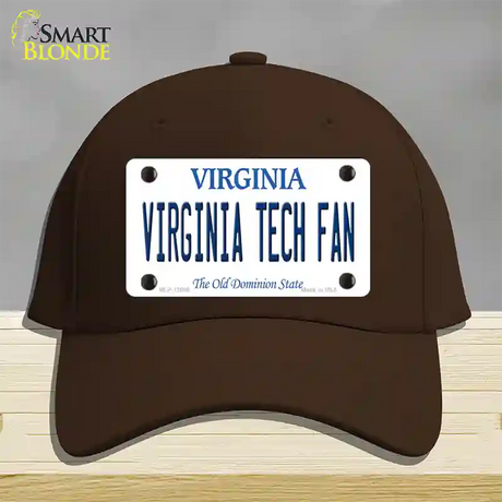 Virginia Tech Fan Novelty License Plate Hat Cotton / Dark Brown