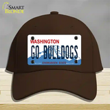 Go Bulldogs Washington Novelty License Plate Hat Cotton / Dark Brown