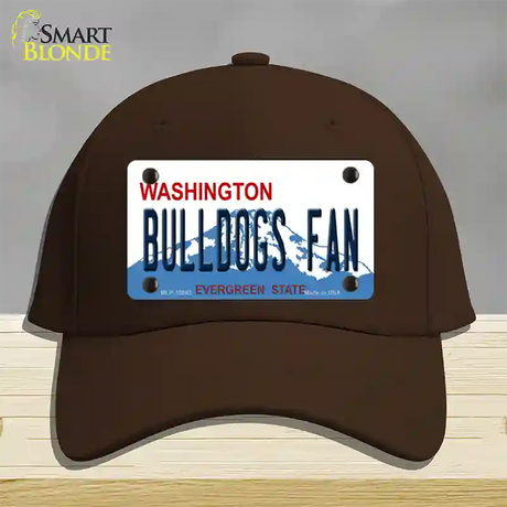 Bulldogs Fan Washington Novelty License Plate Hat Cotton / Dark Brown