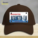 Washington Fan Novelty License Plate Hat Cotton / Dark Brown