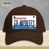 Go Huskies Novelty License Plate Hat Cotton / Dark Brown