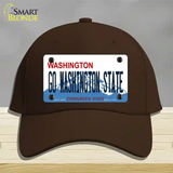 Go Washington State Novelty License Plate Hat Cotton / Dark Brown