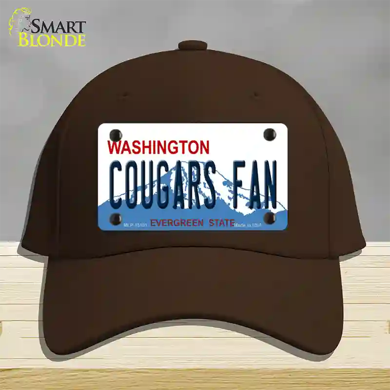 Washington Plate Cougars Fan Novelty License Plate Hat Cotton / Dark Brown