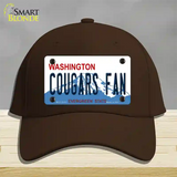 Washington Plate Cougars Fan Novelty License Plate Hat Cotton / Dark Brown