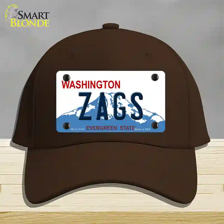 Zags Novelty License Plate Hat Cotton / Dark Brown