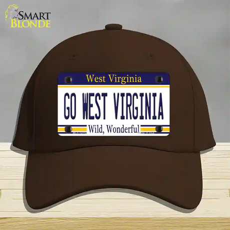 Go West Virginia Novelty License Plate Hat Cotton / Dark Brown